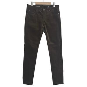 AG Adriano Goldschmied Women's The Legging Ankle Velvet Pants Brown 27 NWOT